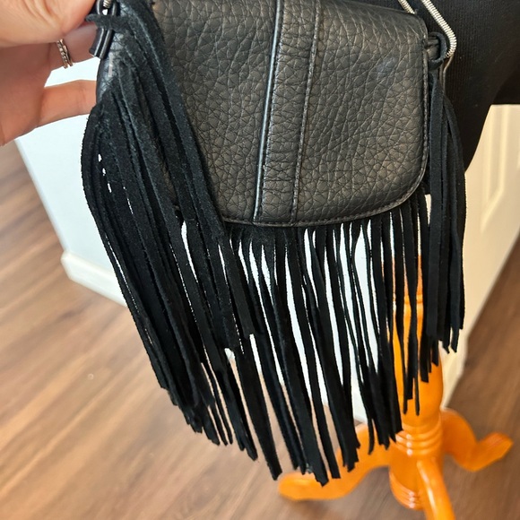 Fringe Dolce Vita DV Leather Black Mini Small Purse - Picture 8 of 12